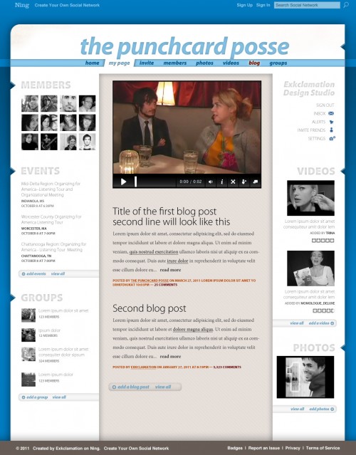 Ning Design Competition Entry "The Punchcard Posse"